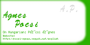 agnes pocsi business card